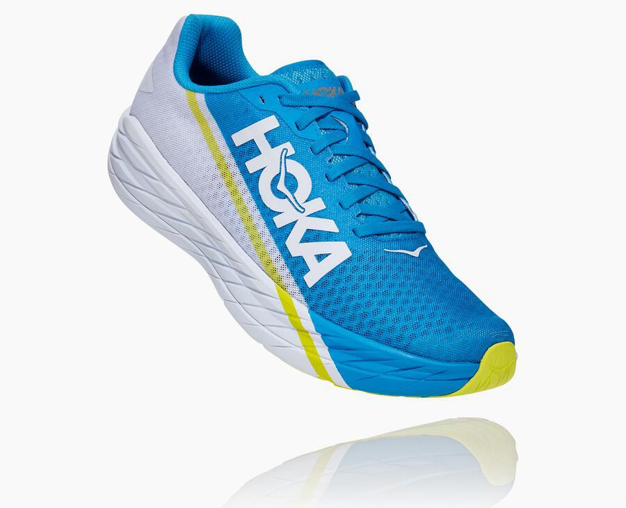 Tenis Hoka One One Feminino Branco/Azuis - Rocket X - 137-UDFAZE